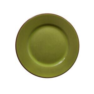 Set of 4 VAL DO SOL POTTERY Avocado Green MCM Style Terra Cotta 8.5" Salad Plate